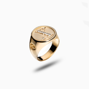MONETA Vermeil Initial X Ring