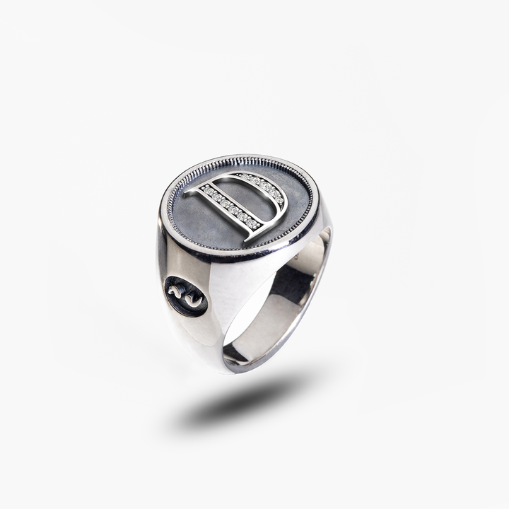 MONETA Silver Initial D Ring