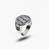 MONETA Silver Initial H Ring