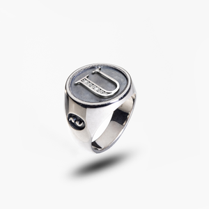 MONETA Silver Initial U Ring