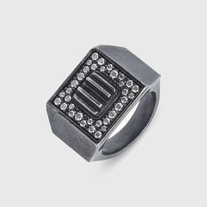 GLADIATOR Ring With White Diamonds