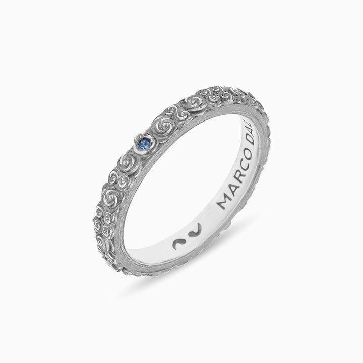 Diamonds N Roses Blue Sapphires Gemstone Ring-Standard View