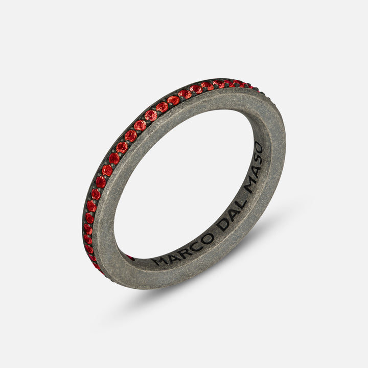 DIAMONDS'N'ROSES ETERNITY RING, Red Sapphires