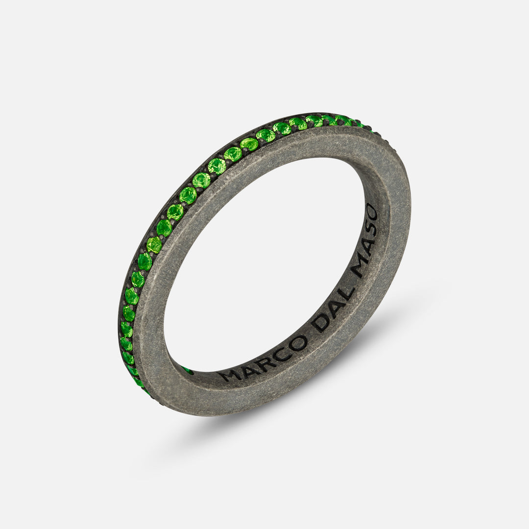 DIAMONDS'N'ROSES ETERNITY RING, Tsavorite