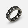 Front of Molten Loop Ring in Oxidized Silver, Black Diamond