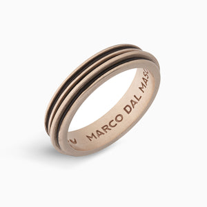ACIES SLIM BAND, Rose Gold Matte Vermeil & Brown Enamel
