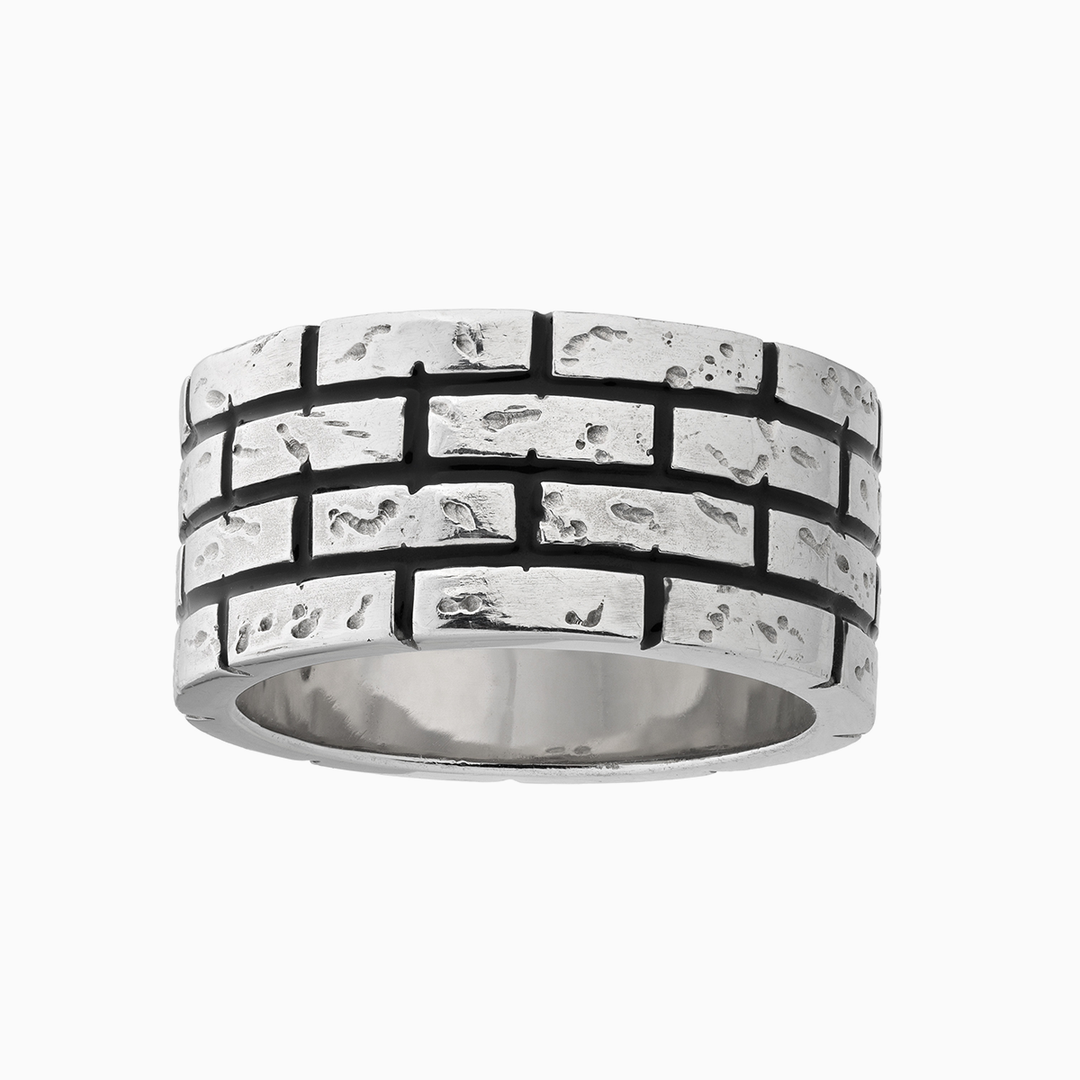 Marco Dal Maso Men enamel wide ring featuring bold, colorful design and smooth, polished surface on a men's jewelry ring.
