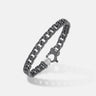 FLAMING TONGUE Oxidized Bracelet, Polished, Oxidized Silver, Black Diamonds