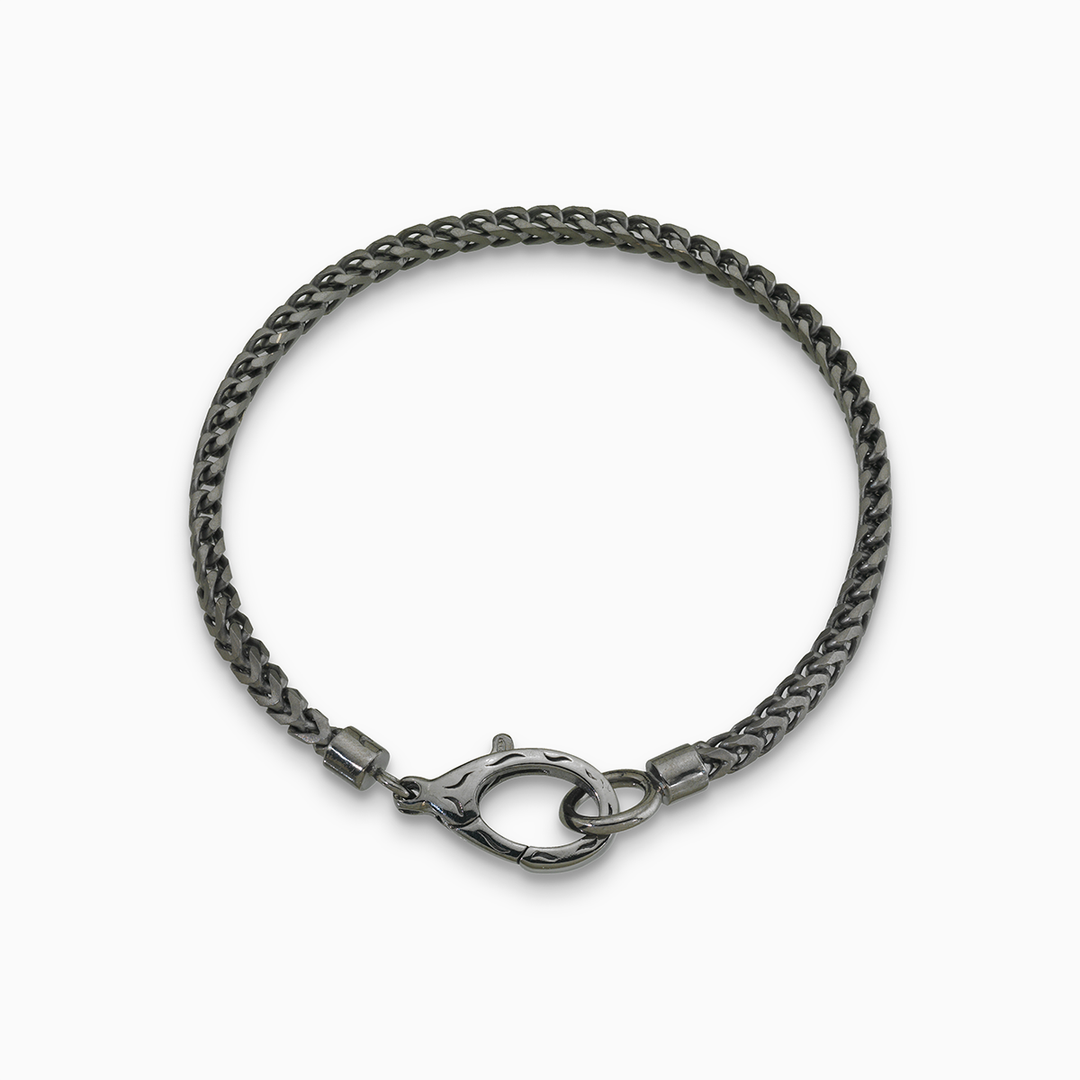 ULYSSES Burnished Silver Bracelet with Matte Chain and Polished Clasp-Standard View