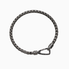 ULYSSES Carved Tubular Burnished Silver Bracelet with Matte Chain and Polished Clasp-Standard View