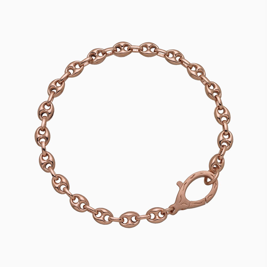 ULYSSES Marine Armband aus 18 Karat Roségold Vermeil, polnische Kette und matter Verschluss