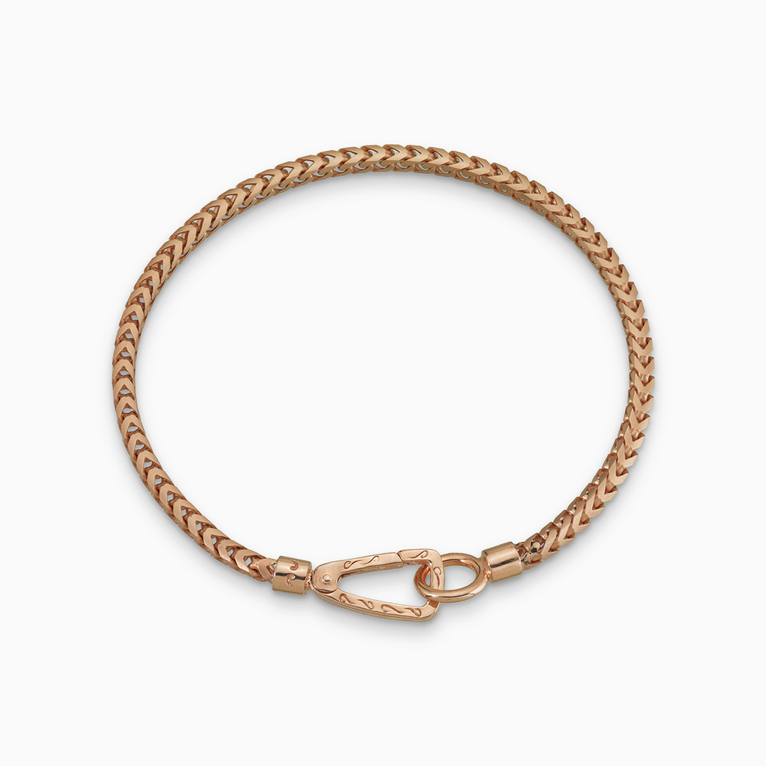 ULYSSES 18K Rose Gold Vermeil Bracelet with Matte Chain and Polished Clasp