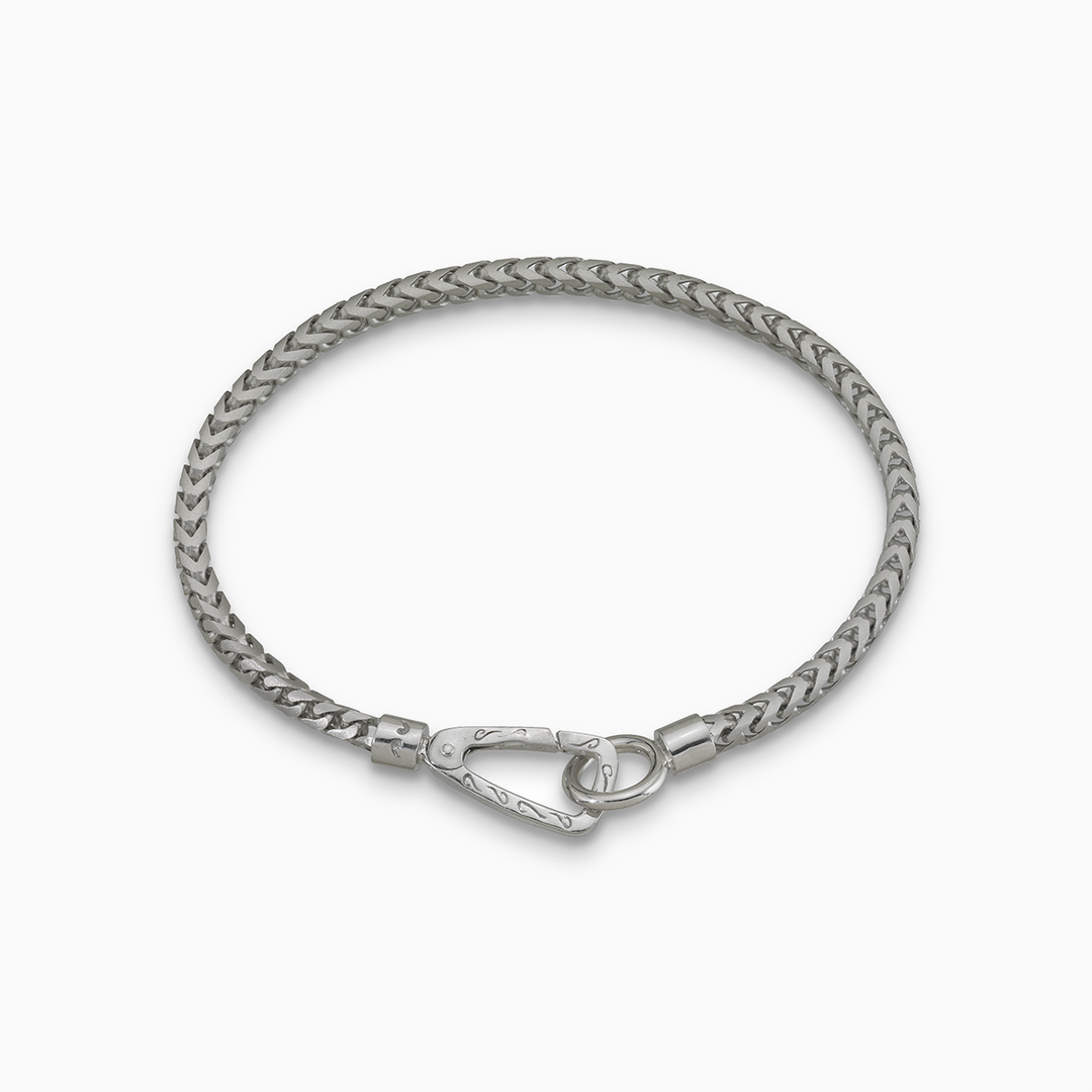 ULYSSES Silver Bracelet with Matte Chain and Polished Clasp