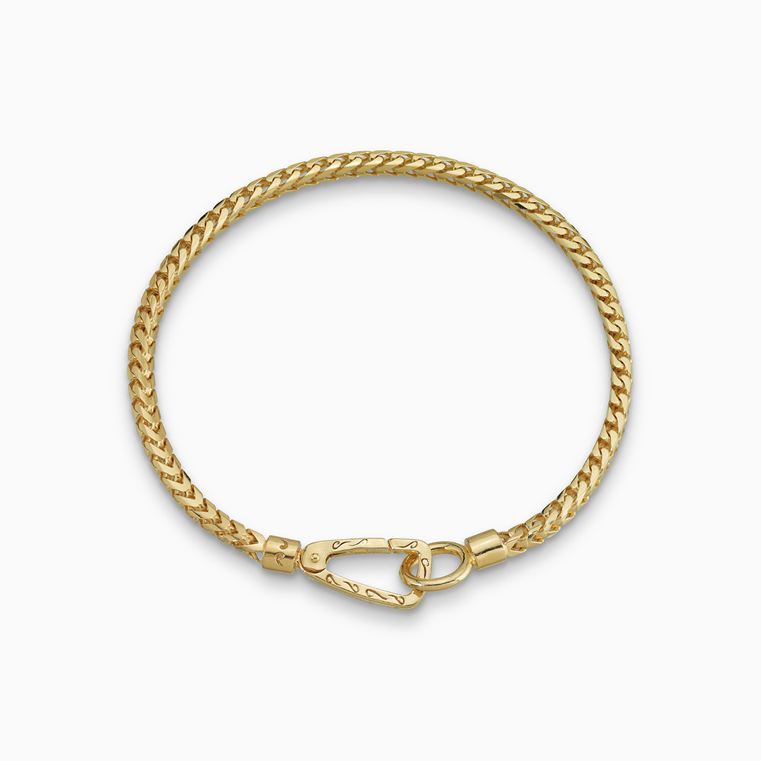 Ulysses 18 Karat Gelbgold-Armband aus polnischem Vermeil, polierte Kette und Verschluss