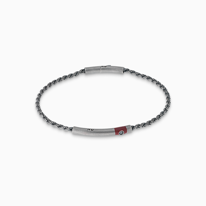 ULYSSES Cord Bracelet with Black Diamond and Red Enamel-Standard View