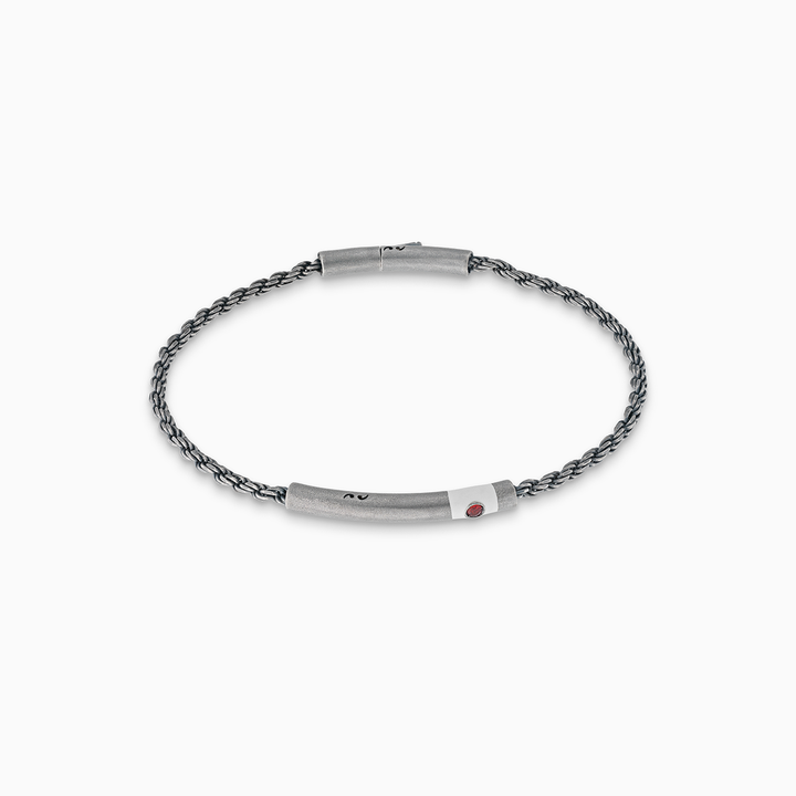 ULYSSES Cord Bracelet with Red Sapphires and Ivory Enamel-Standard View