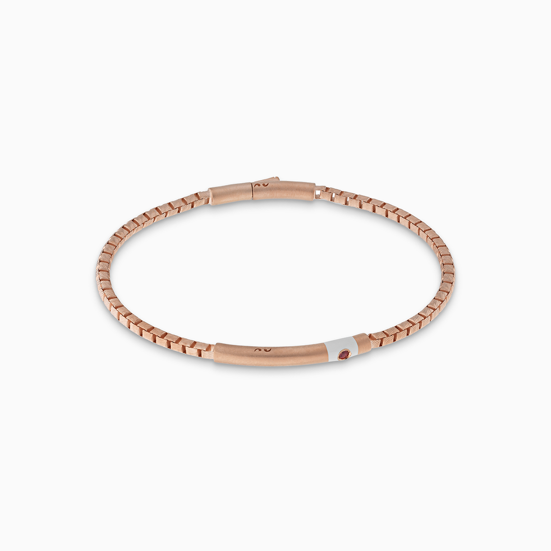 ULYSSES 18K Rose Gold Vermeil Bracelet with Red Sapphires and Ivory-Standard View