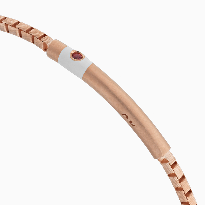 ULYSSES 18K Rose Gold Vermeil Bracelet with Red Sapphires and Ivory-Side View