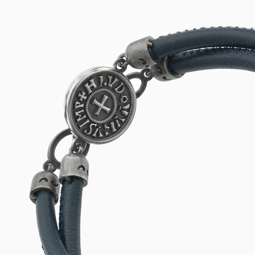 Bracciale in pelle blu MONETA