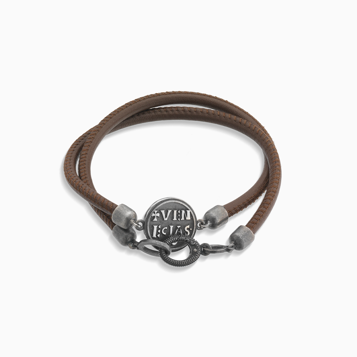 Bracciale in pelle marrone MONETA