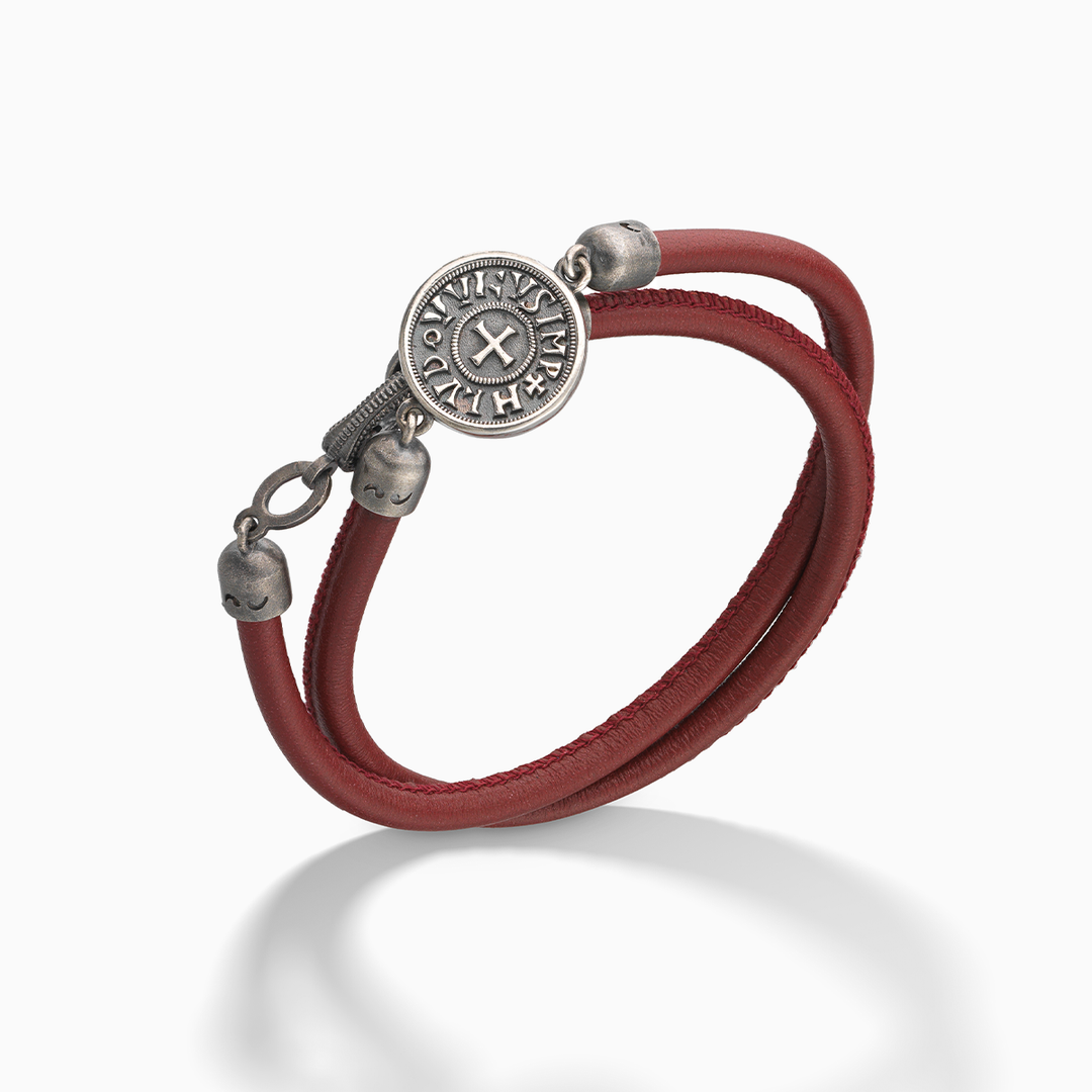 MONETA Red Leather Bracelet