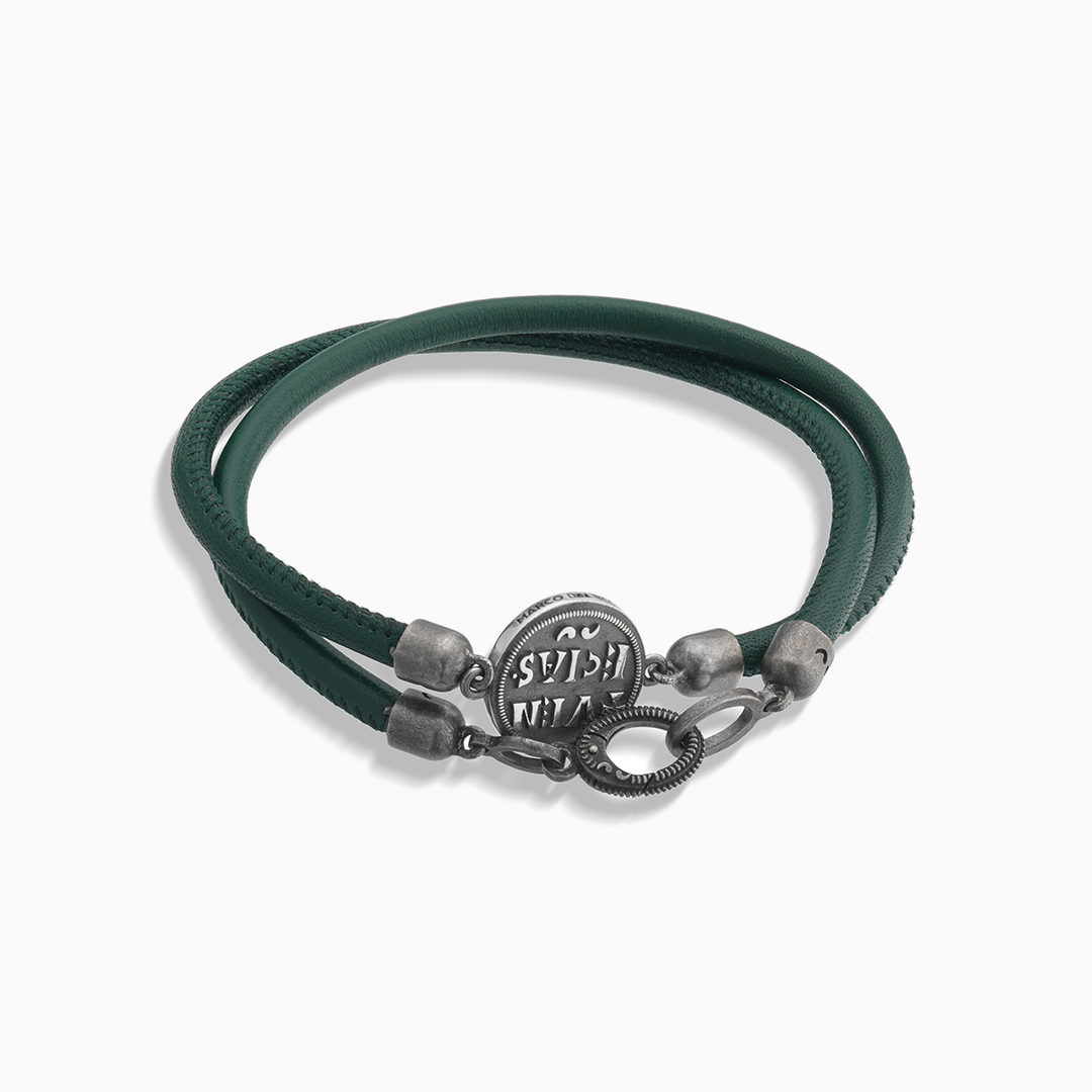 MONETA Green Leather Bracelet