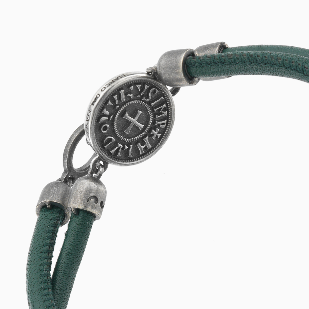 Bracciale in pelle verde MONETA