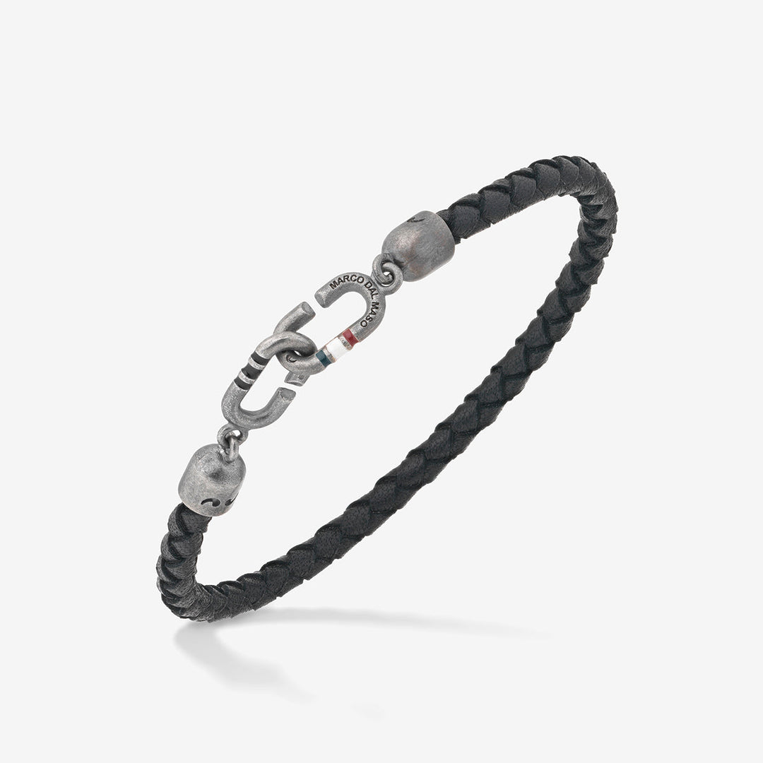 LINK Single Enamel and Leather Bracelet