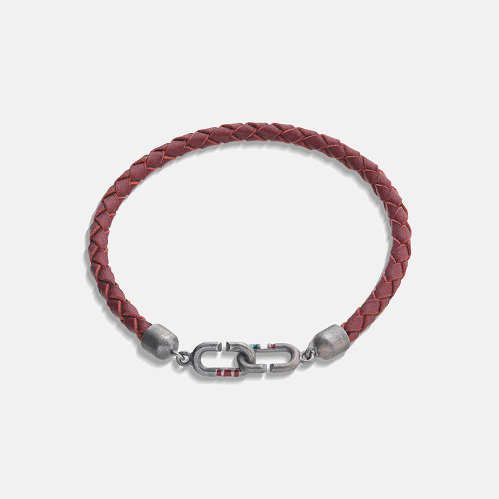 LINK Single Enamel and Leather Bracelet