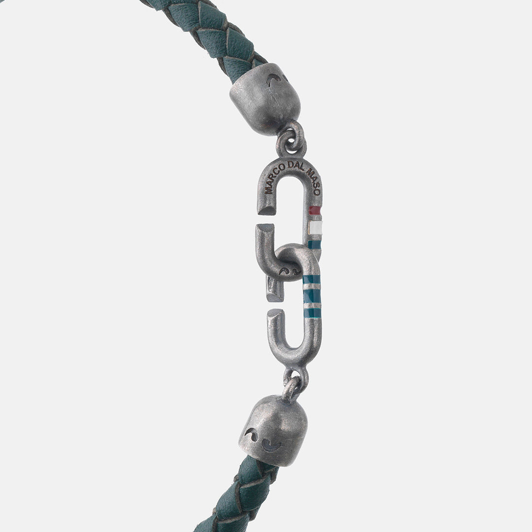 LINK Single Enamel and Leather Bracelet