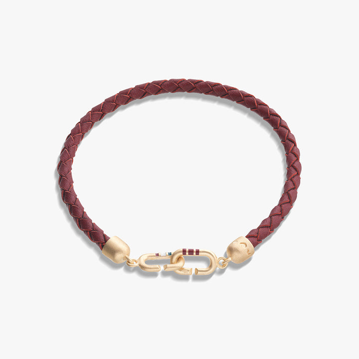 LINK Single 18K Vermeil Enamel and Leather Bracelet