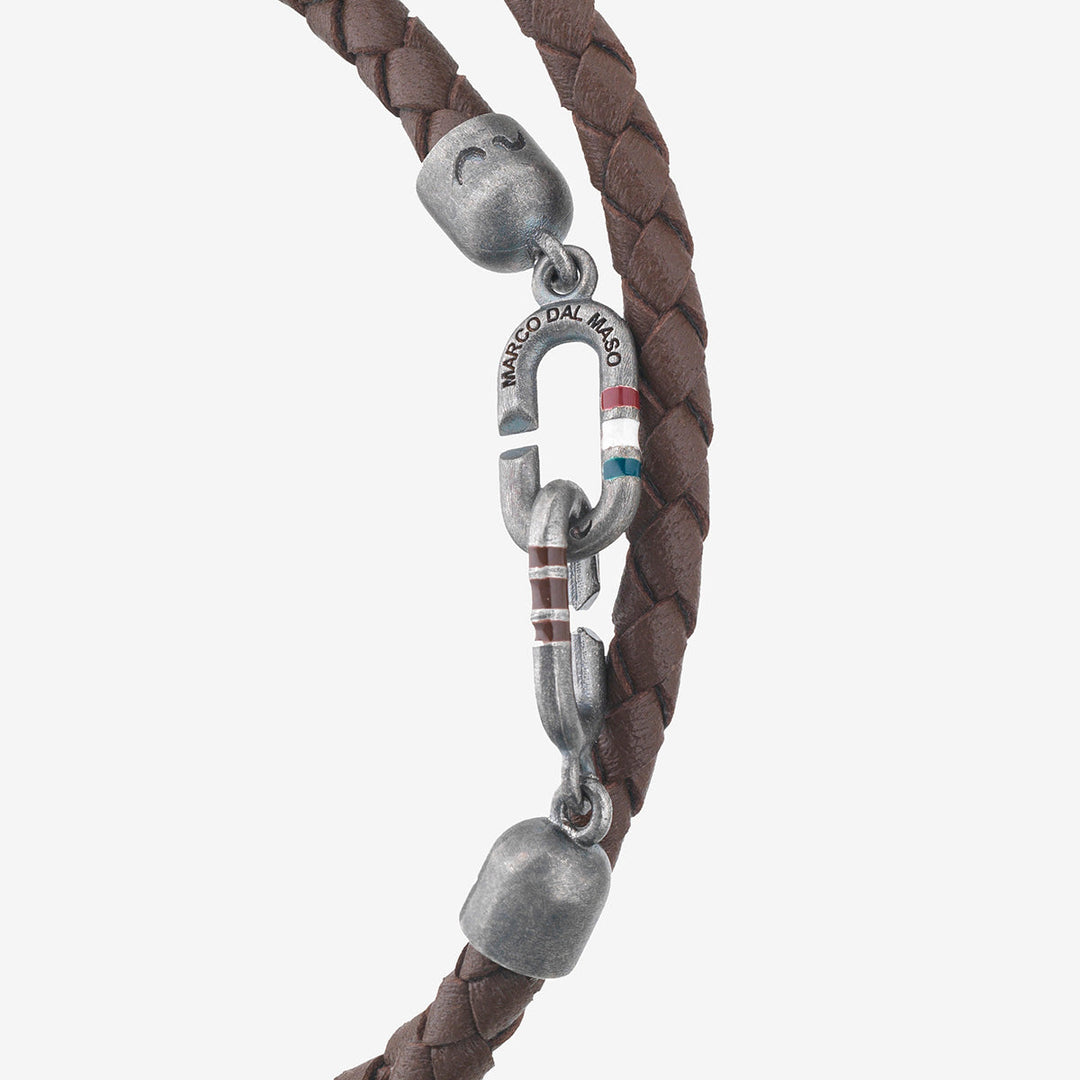 LINK Double Wrap Enamel and Leather Bracelet