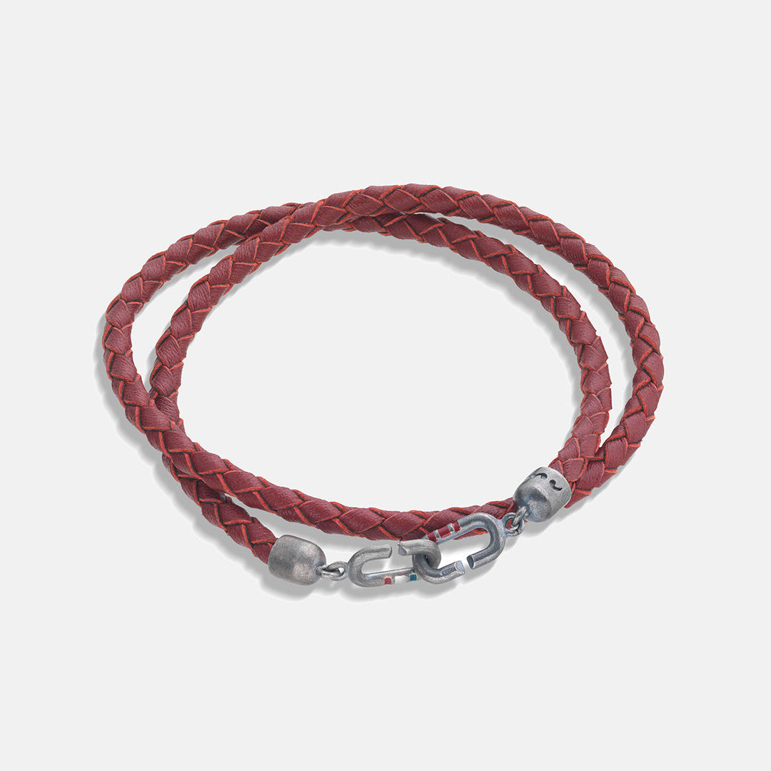 LINK Double Wrap Enamel and Leather Bracelet