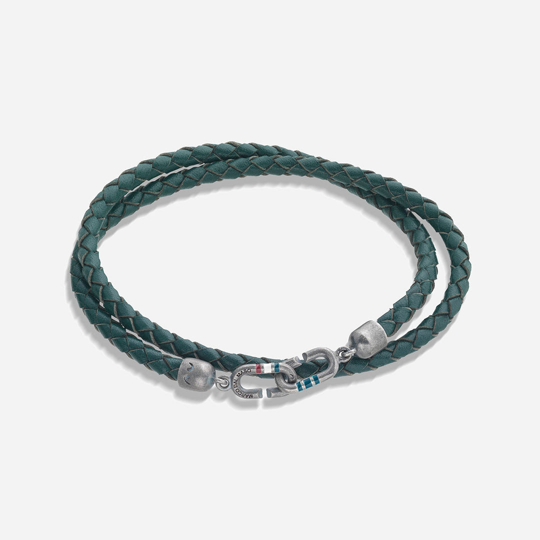 LINK Double Wrap Enamel and Leather Bracelet