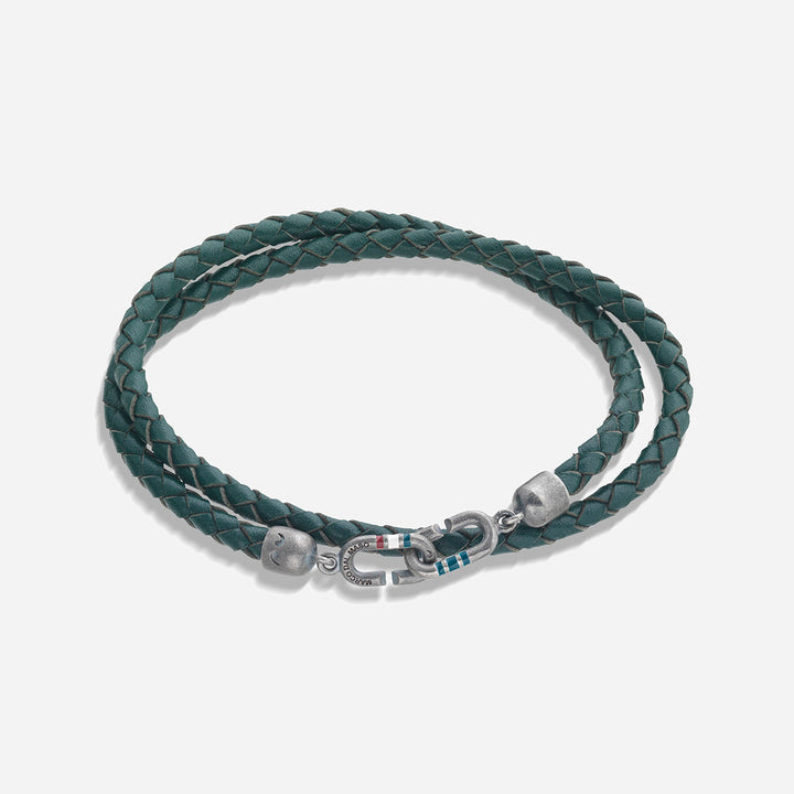 LINK Double Wrap Enamel and Leather Bracelet