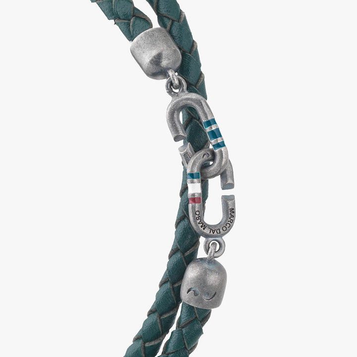 LINK Double Wrap Enamel and Leather Bracelet