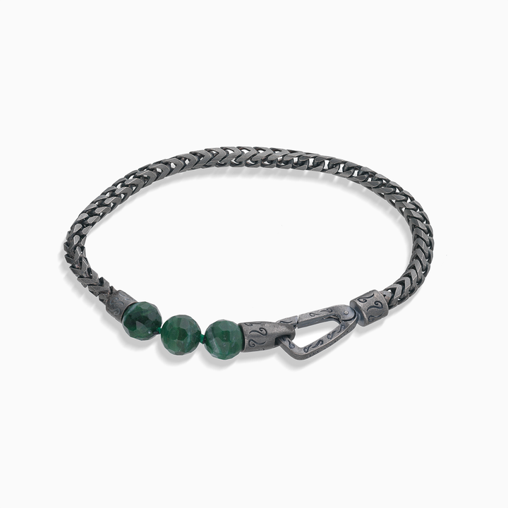 Marco Dal Maso Ulysses Single Chain Beaded Bracelet Faceted Jadeite-Straight View