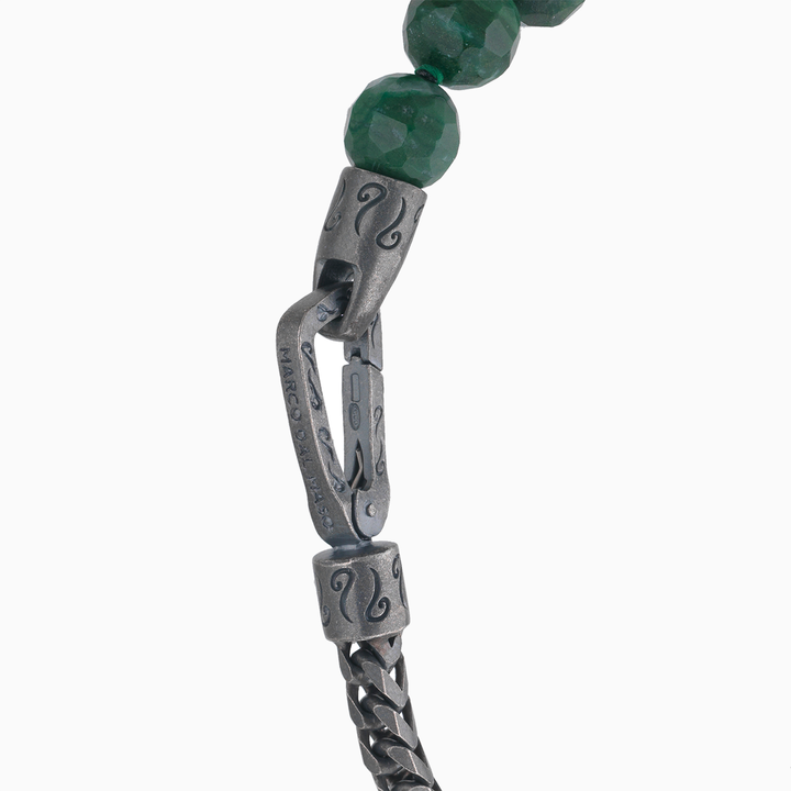 Marco Dal Maso Ulysses Single Chain Beaded Bracelet Faceted Jadeite-Side View