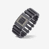 Gladiator oxidized silver bracelet with lab-grown white diamonds for timeless sophistication - Marco Dal Maso