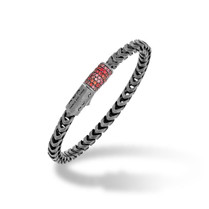 ULYSSES 10mm Single Wrap Bracelet With Red Sapphire Pavé