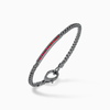 ULYSSES ID Bracelet with Red Sapphires in Oxidized Silver-Standard View