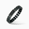 GLADIATOR Slim Bracelet, Oxidized Silver, Black Diamonds