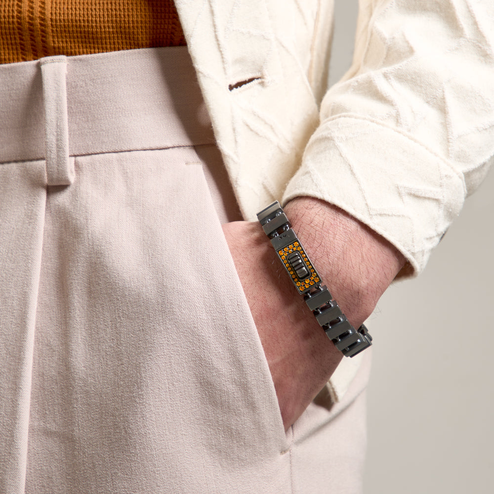 GLADIATOR Yellow Sapphires and Oxidized Slim Bracelet