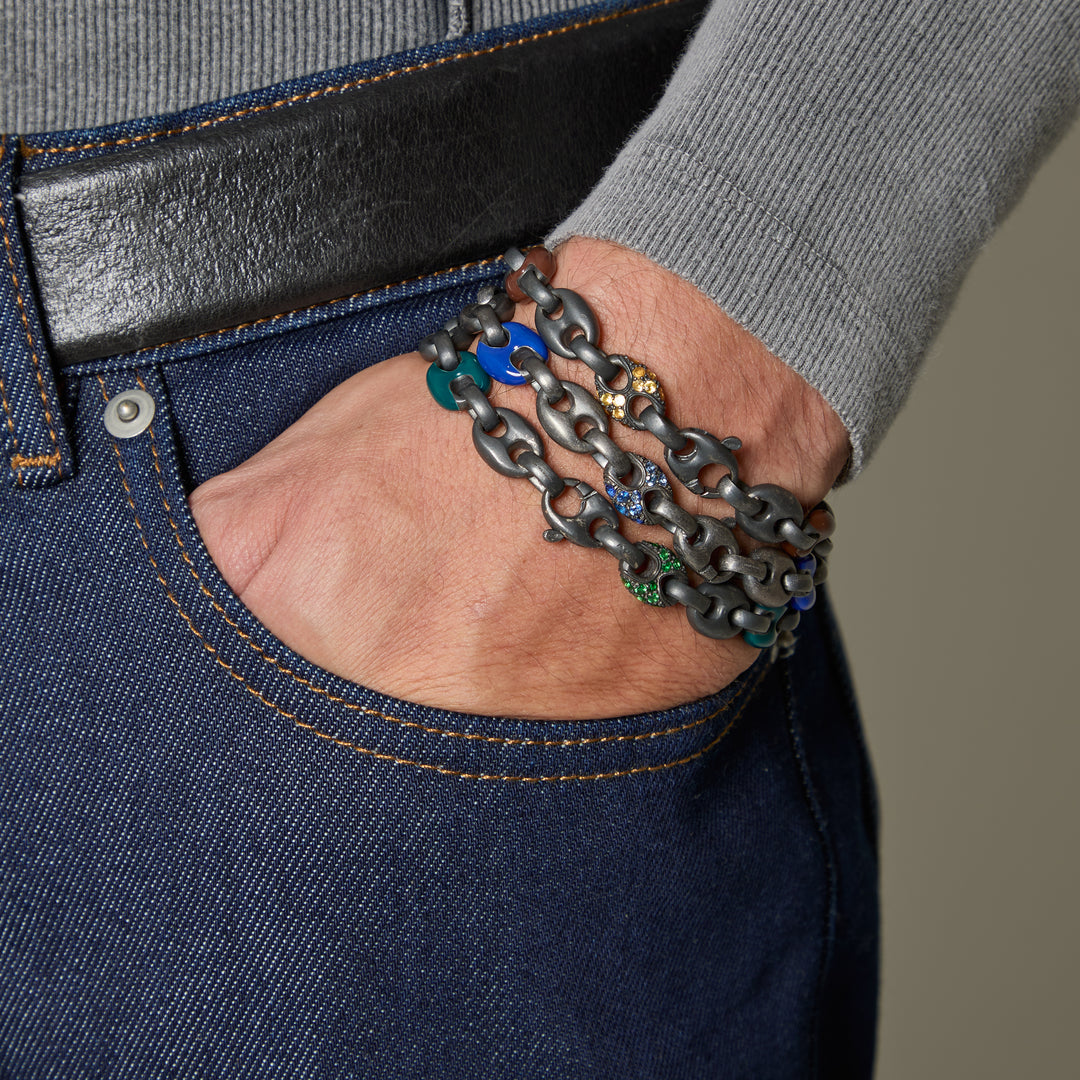 Marco Dal Maso Ulysses Marine Chain Bracelet Yellow Sapphires-Lifestyle View