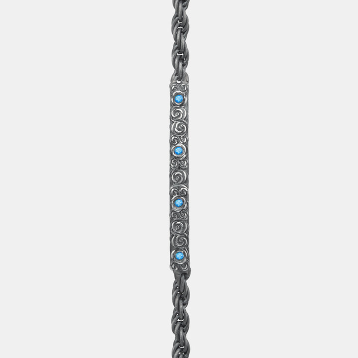 Diamonds N Roses Blue Sapphires Bracelet-Straight View