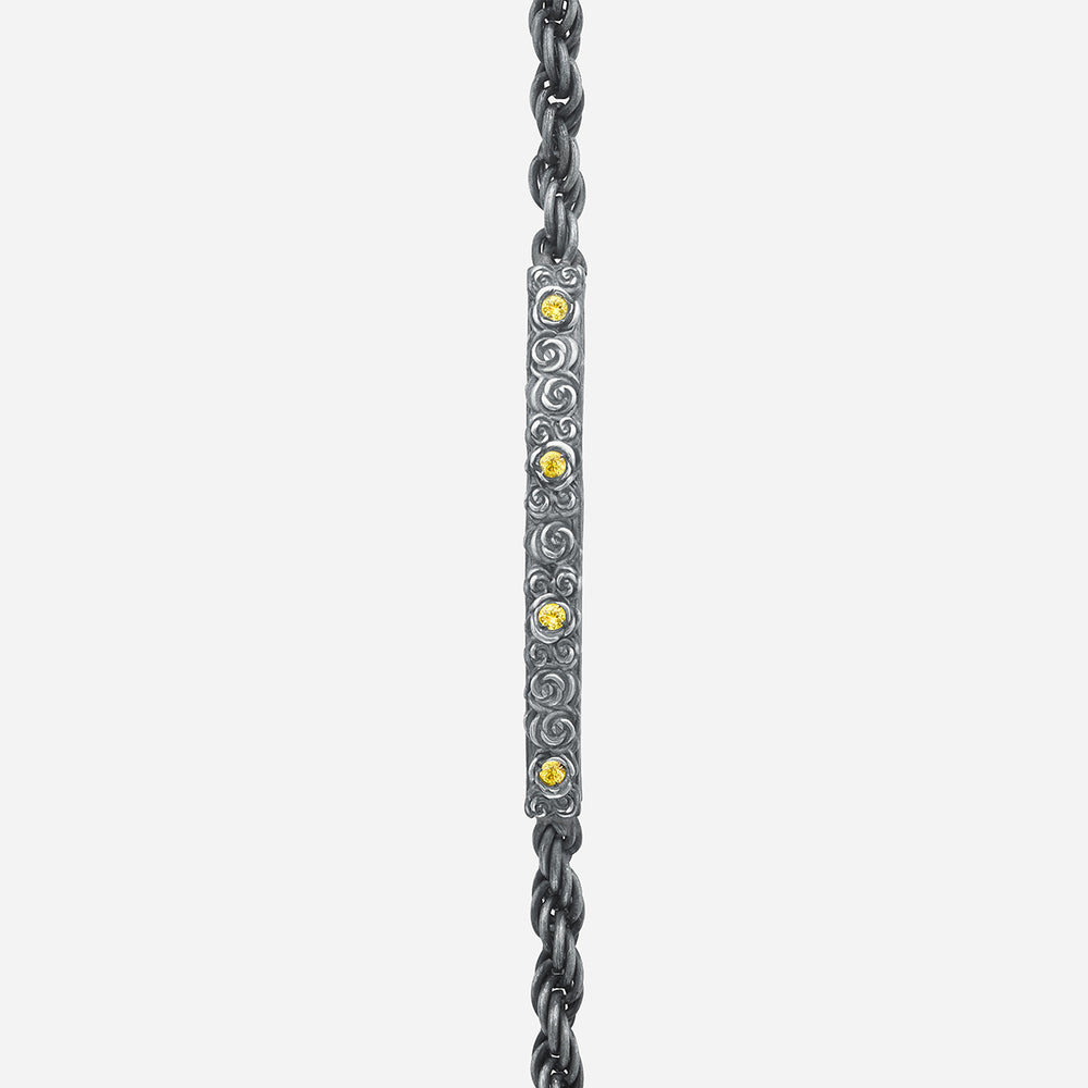 Diamonds N Roses Yellow Sapphires Bracelet-Straight View