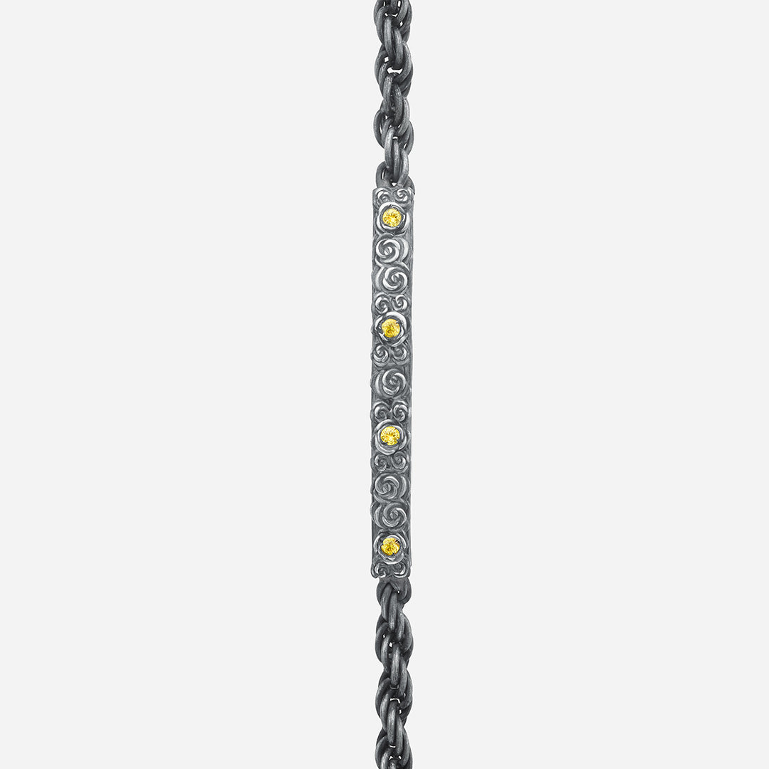 Diamonds N Roses Yellow Sapphires Bracelet-Straight View