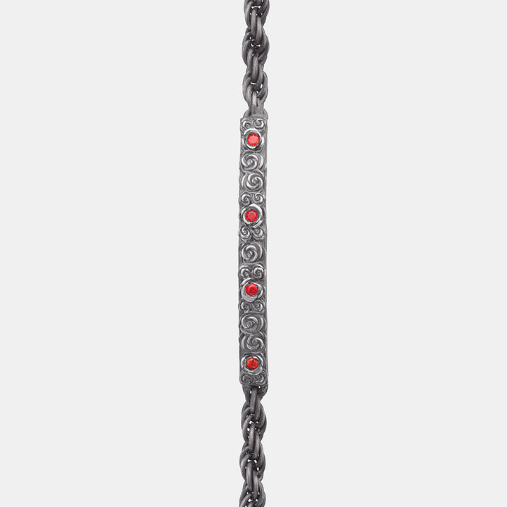 Diamonds N Roses Red Sapphires Bracelet-Straight View