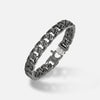 Front of Molten Loop Wide Bracelet in Polished Silver, Oxidized Silver, Black Diamond - Top