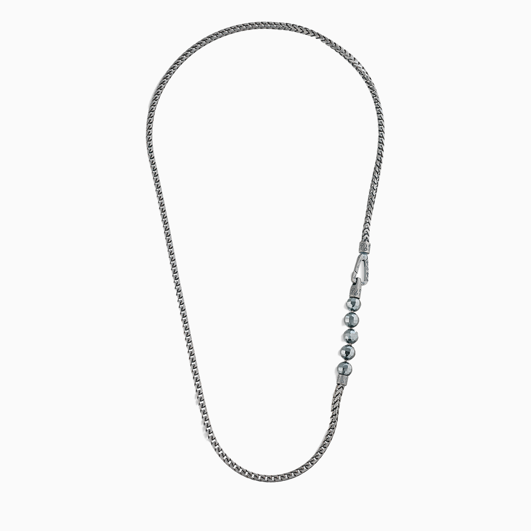 Collana con catena di perline in ematite sfaccettata Ulisse